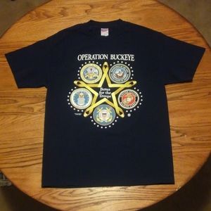 🔥 Buckeye Boxes For The Troops Shirt Large Vtg 2004 Ohio Navy Air Force Army